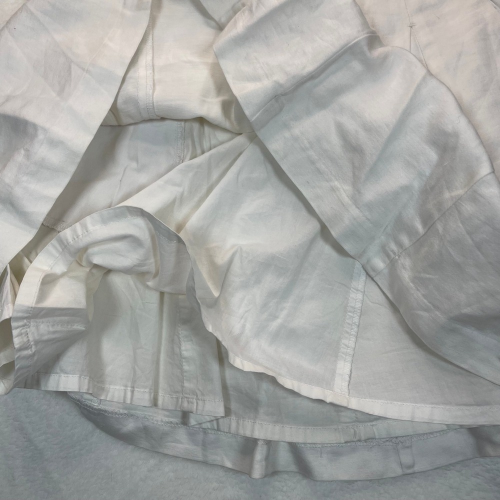J.Crew White Linen Cotton Pleated Mini Skirt Sz 4 Academia Tennis Preppy School - Picture 6 of 8